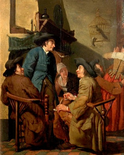 Interior, Figures Smoking by Peter Jacob Horemans